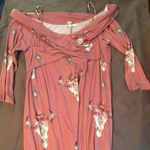 Boutique dress with cow skulls
